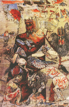 Diabeł z dzieckiem, akwaforta barwna1977